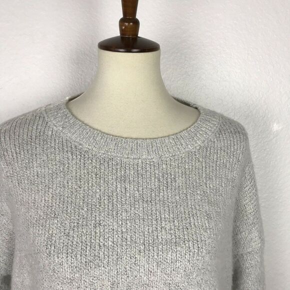 Dreamers Crewneck Pullover Lace Up Stretch Knit Sweater - Picture 2 of 6